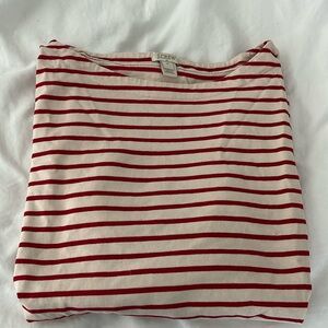 Medium J Crew red and cream shrimped long sleeve shirt in great condition!